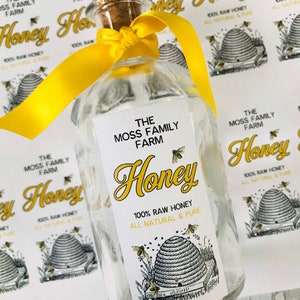 Custom Honey Labels, Honey Stickers, Raw Honey labels, Beehive Honey labels, personalized Honey Flower Labels, honeybee Jar Labels