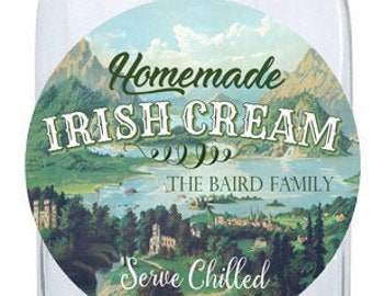 Custom Irish Cream Labels, Bottle lables, Irish Cream Tags, Homemade Irish Cream Stickers,  Personalized Stickers