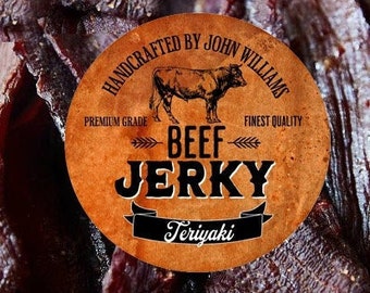 Homemade Beef Jerky Labels, Handcrafted Jerky Labels, Personalized Stickers, Packaging Labels, custom labels