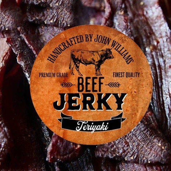 Homemade Beef Jerky Labels, Handcrafted Jerky Labels, Personalized Stickers, Packaging Labels, custom labels