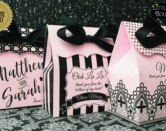 Parisian Popcorn Box Parisian Goodie Box Parisian Party Parisian Birthday Favors Parisian Birthday Favors, Parisian Treats Box