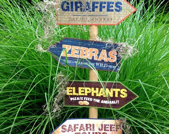 Printable Safari Jungle Signs Diy African Safari Party Etsy