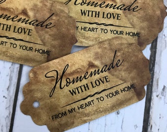 50 LARGE Coffee Stained Primitive Antique Store Price Gift Hang Tags Lot