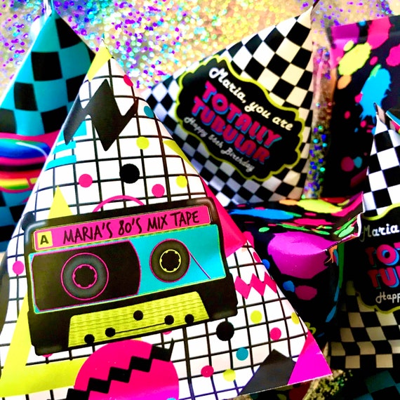 Printable 80 s Party Favors Pyramid Template Triangular Candy Printable 80 s Party Favors Pyramid Template Triangular Candy