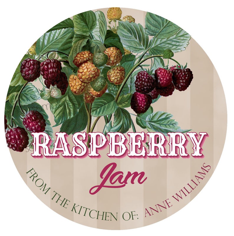 Red Raspberry Jelly Label Raspberry Jam Canning Labels, Jar Labels, Jelly, Jam, Preserves, Mason ...