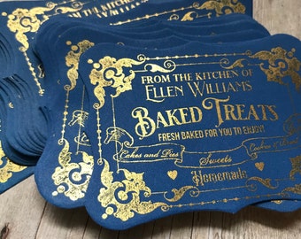 Baking Stickers - Baking Labels - Personalized Baking Stickers - Fancy Gold Labels - From the Kitchen of - Metallic Baking Labels