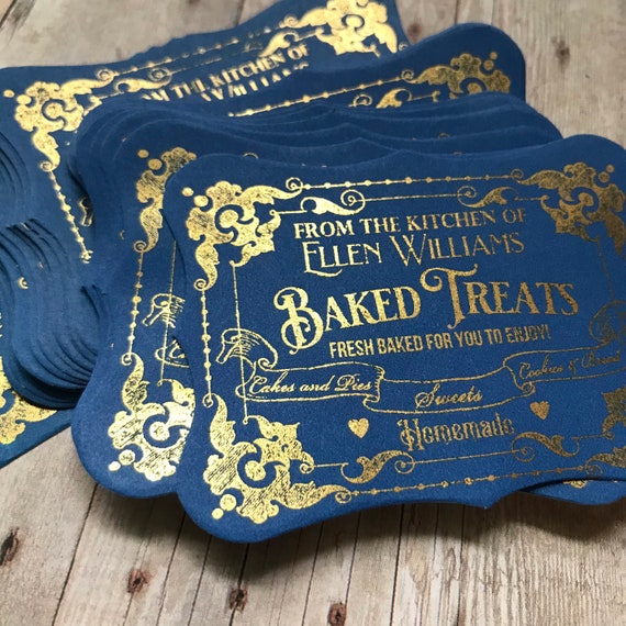 Baking Stickers - Baking Labels - Personalized Baking Stickers - Fancy Gold Labels - From the Kitchen of - Metallic Baking Labels Il_570xn
