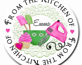 Kitchen stickers, Preppy Baking, Cupcake, baking labels, Mixing Bowls,  Baking, Cooking,  Gift Stickers, Baked Goods, Set of 12