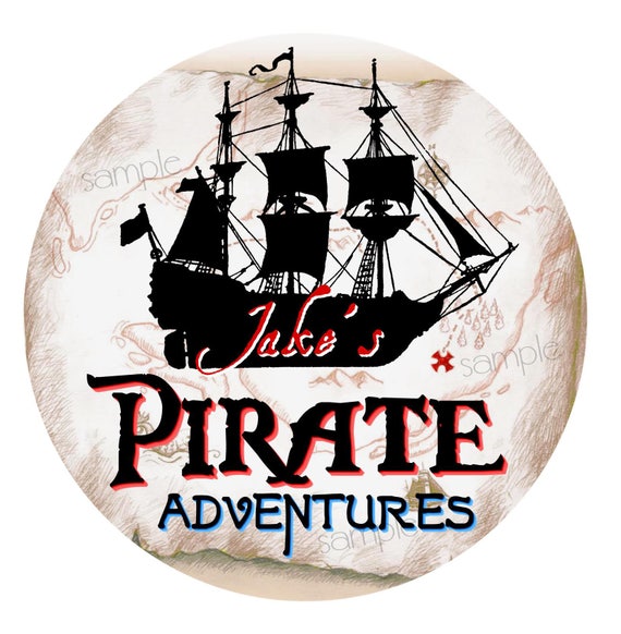 Pirate Stickers, Pirate Birthday Party, Pirate favors, Pirate labels, Personalized stickers, Pirate ship stickers, Kids Pirate party Il_570xn