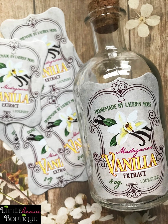 Homemade Vanilla Extract with Vanilla Extract Labels • The Fresh Cooky