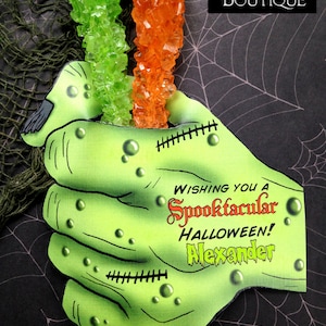 Printable Halloween Candy Tags, DIY, Halloween Candy favors, Halloween Favors, Zombie Favors, Printable Monster Hand halloween Favors