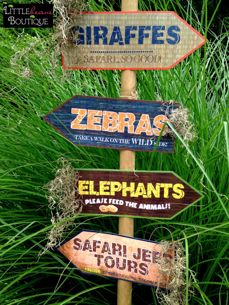 Printable Safari Jungle Signs DIY African Safari party | Etsy España