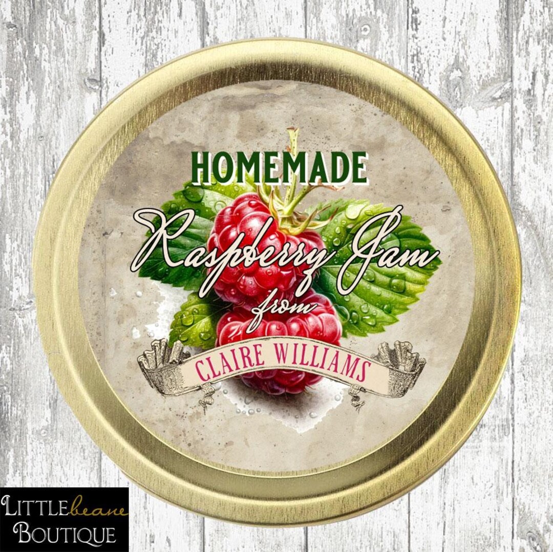 Raspberry Jam Canning Labels, 2 Inch Fruit Canning Labels, Jelly Jar ...