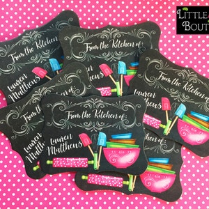 Kitchen Stickers,Baking Lables, Kitchen chalkboard,kitchen labels,Personalized labels, Baking Stickers,Whisk, Mixing bowls,Rubber Spatulas