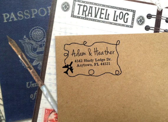 Destination Wedding Address Stamp, Airplane Address Stamp,Travel Stamp,Island Wedding,Custom Stamp, Personalized Stamp, #16-57 Il_570xn