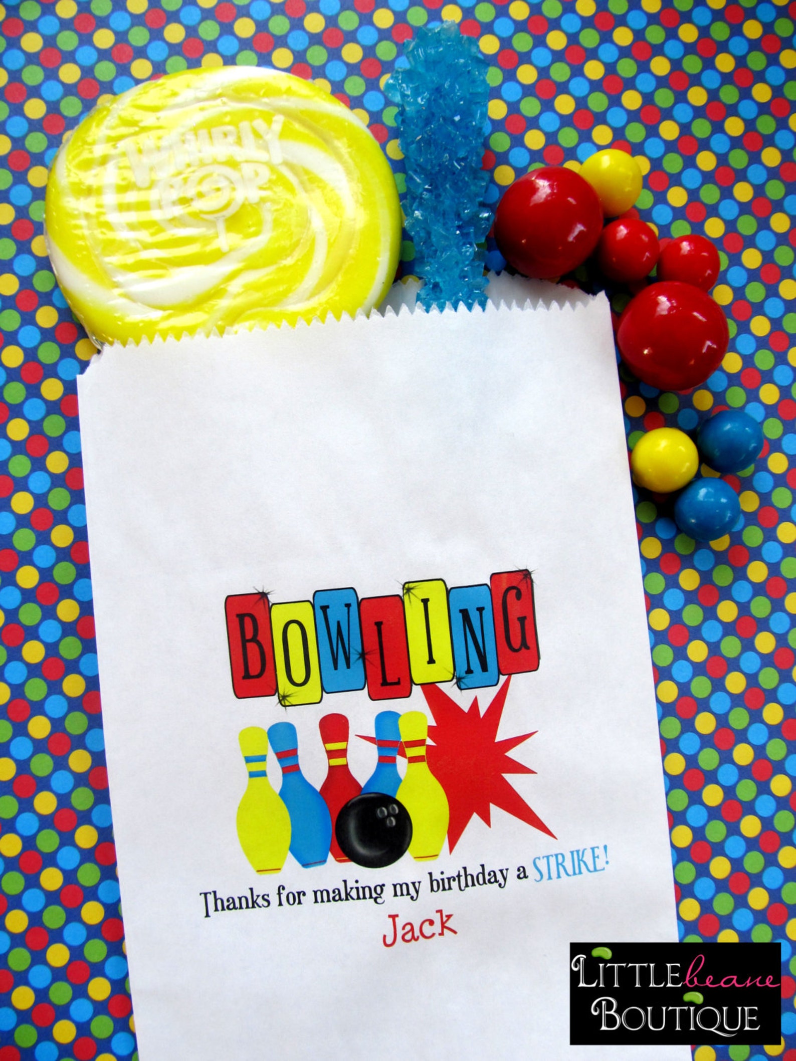 Bowling Favor Bags Bowling Candy Bagsbowling Favor Bags Etsy