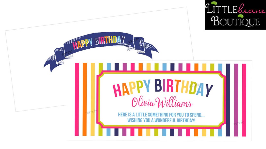 Personalized Birthday Money Envelopes, Girls, Boys, Money Gift