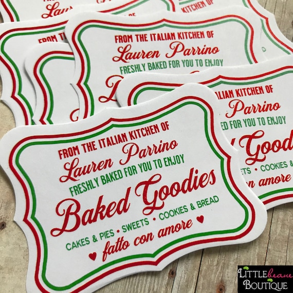 Italian Kitchen Stickers - Italian Baking Labels - Personalized Baking Stickers - Pizzelle Labels - From the Kitchen of - Kitchen Labels Il_570xn