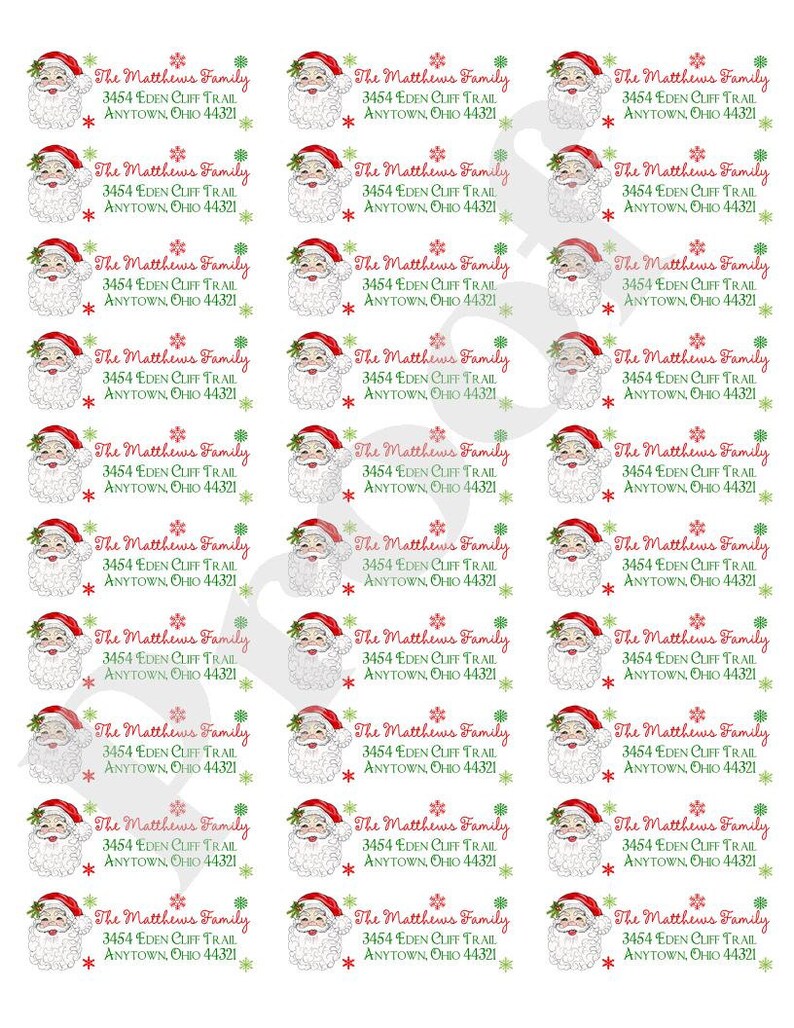 Return Address Labels Santa Claus Santa Claus Return Address - Etsy