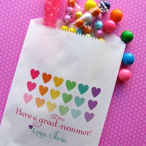 Personalized Candy Bags, Hearts, Favor bags, Candy Buffet favor bags, Birthday party, Sweets, Treats,  Choose any Design in my Shop