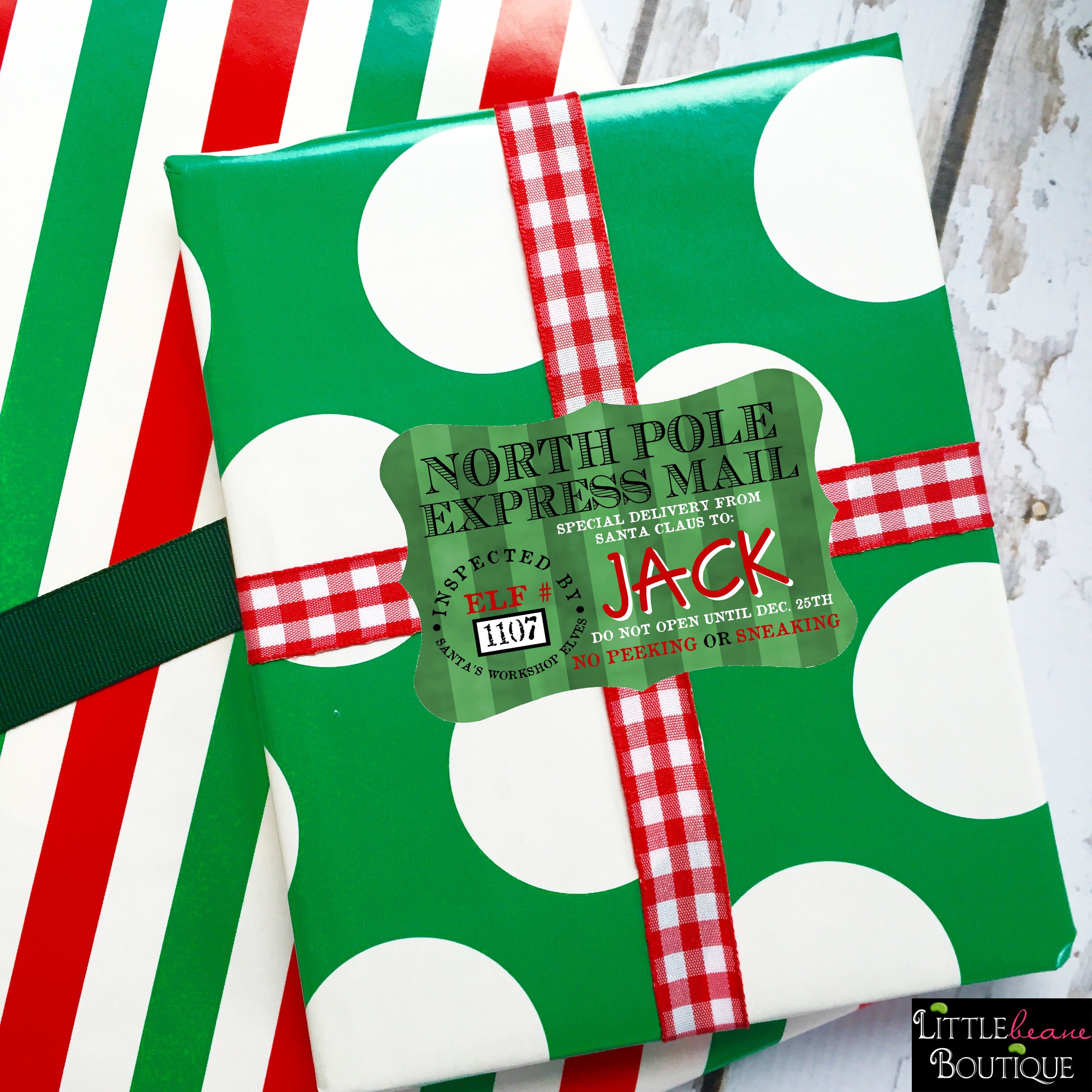 Santa Claus Special Delivery Stickers, North Pole Express Mail, Gift Labels, Gift stickers, Santa Claus Stickers, Santa Labels, Postmark