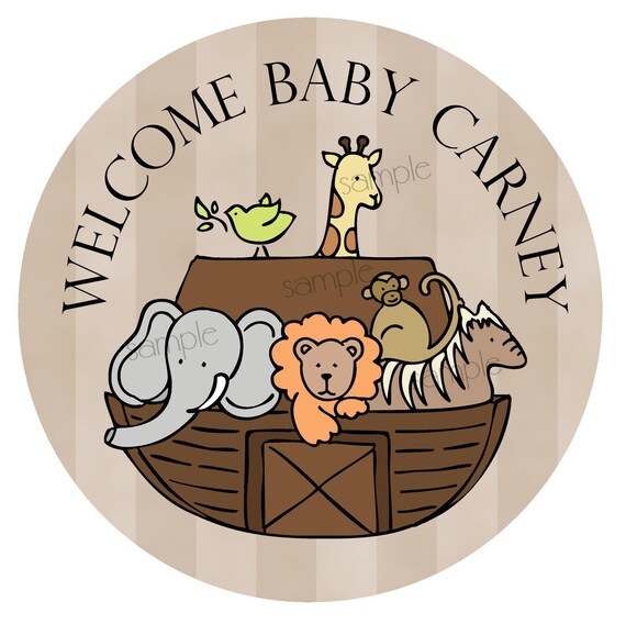 Noah's Ark Stickers, Birthday Party, Gender Neutral, Baby Shower stickers, Labels, Seals, party favors, gift stickers Il_570xn