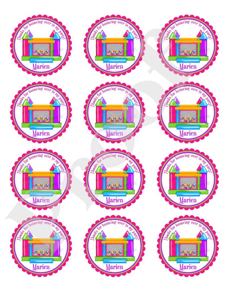 Boys Bounce House stickers, Ball Pit stickers, Personalized stickers, Girl, Birthday Party, Favor Stickers, Bounce house birthday party image 4