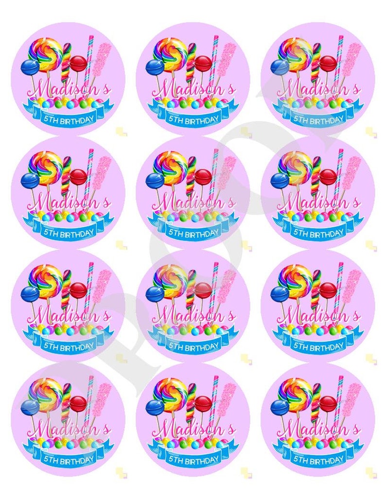 Candy Stickers Candy Party Sweet Shoppe Birthday Candy Etsy