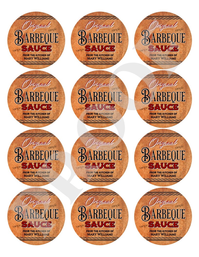 Homemade Barbeque Sauce Labels - BBQ Sauce Stickers - Barbeque Sauce ...