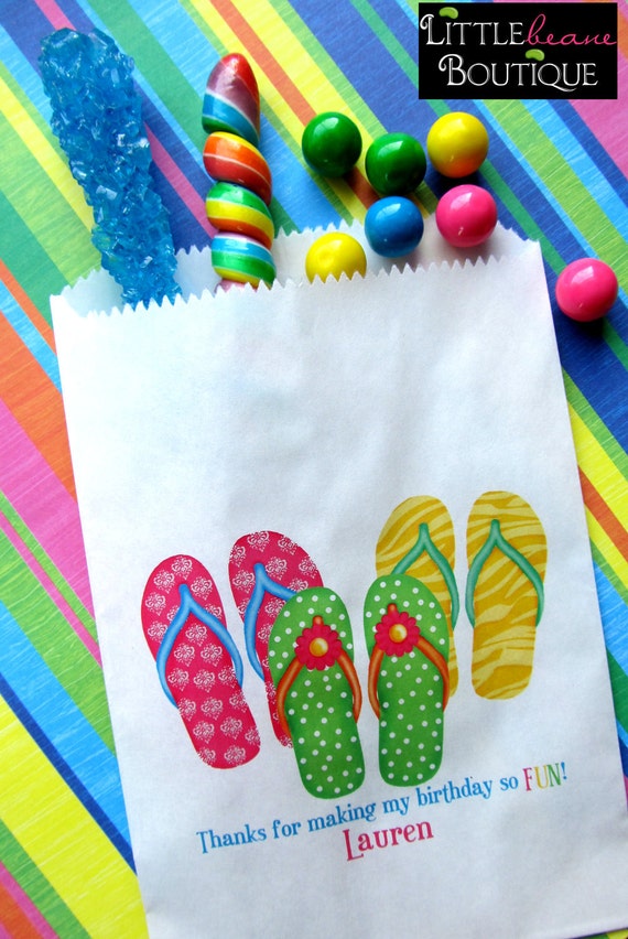 Flip Flop Birthday party, Flip flops, Flip flop Favor bags, Flip flop