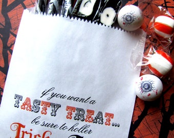 Personalized Halloween Treat Bags, Trick or Treat Favor Goodie Bag