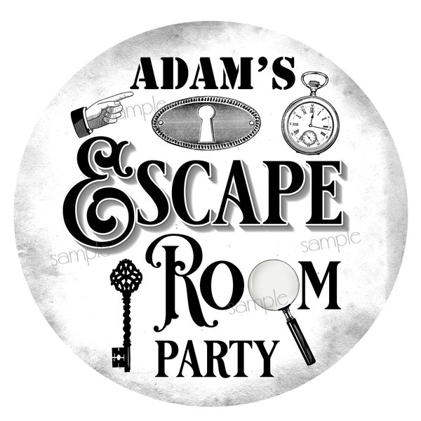 Escape Room Stickers- Escape Room Party - Escape Room Birthday Party Favors - Party favor stickers - custom stickers - thank you stickers