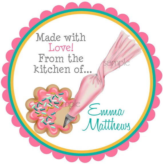 Baking Stickers, Kitchen Stickers, Cookie Decorating stickers, Icing, sprinkles.. gift stickers, Set of 12 Il_570xn