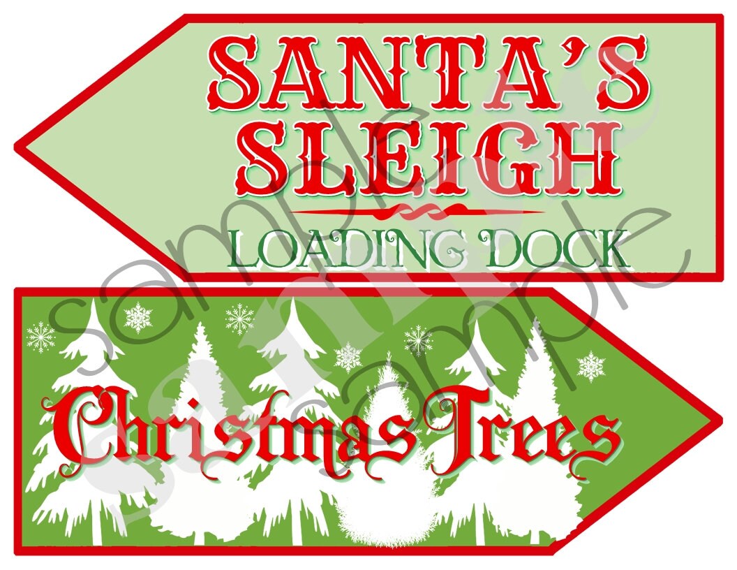 Printable Christmas Signs DIY Santa Claus signs Santas | Etsy