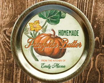 Pumpkin Butter Canning Labels, Jam Jar Labels, Pumpkin Butter Canning stickers, mason jar labels, personalized Fruit labels