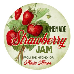 Strawberry Jam labels, Strawberry Jelly Labels, Jam Jar Labels, Strawberry Preserves, mason jar labels, personalized Fruit labels