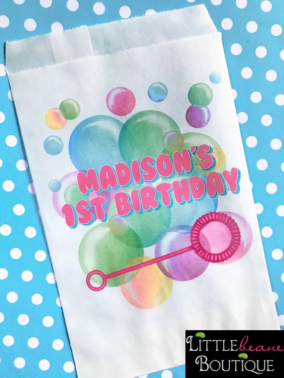 Bubble Party Favor bags, Bubble Party, Blowing bubbles, Bubble Birthday Party, Candy bags, treat bags, Paper bags, Bubble party favors Il_570xn