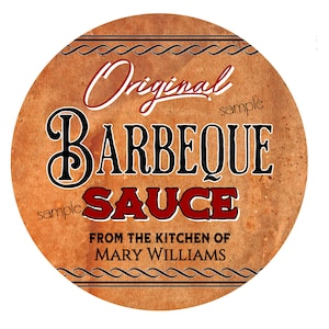 Homemade Barbeque Sauce Labels - BBQ Sauce Stickers - Barbeque Sauce labels - BBQ Jar Labels - Personalized Labels - Bottle labels