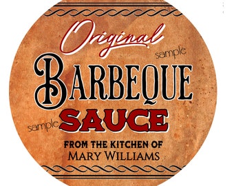 Homemade Barbeque Sauce Labels - BBQ Sauce Stickers - Barbeque Sauce labels - BBQ Jar Labels - Personalized Labels - Bottle labels