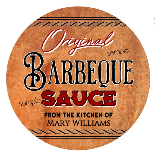 Homemade Barbeque Sauce Labels BBQ Sauce Stickers Barbeque Sauce