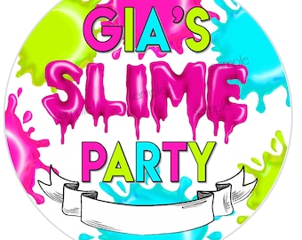 Personalized Slime Stickers, Slime Party, Slime favors, Slime Labels, DIY Slime, Kids Slime Business, custom slime stickers