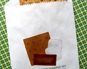 Camping Birthday Party ,Smores Favor bags,  Smores Favors,  Smores Packaging, candy bags, Candy Buffet bags, Birthday party,Treat bags