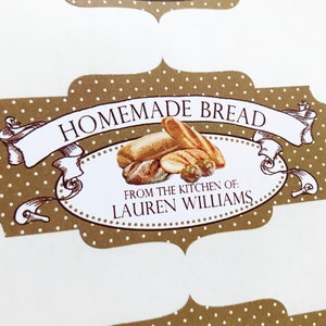 Personalized Bread Stickers, Homemade Bread labels, Bread gift giving labels, Artisan Bread labels, Baking Labels, From the Kitchen of