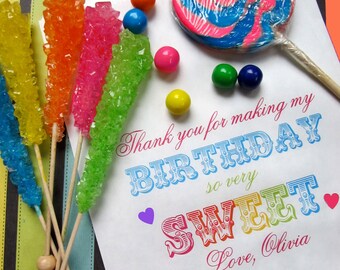 LARGE Personalized Candy Bags, Choose any Design in my Shop, Birthday Favor bags, Candy Buffet bags, Birthday party, Sweets, Treats
