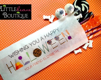 Halloween Candy Bags, Halloween Favor bags, halloween favors, class treats, trick or treat bags, Tall Favor bags, Halloween party,Treat bags