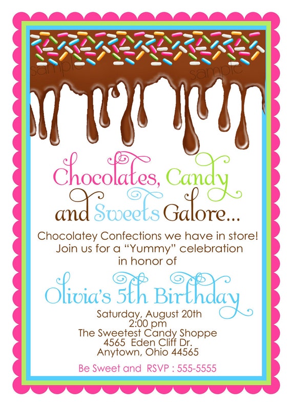 Confections Birthday Party Invitation