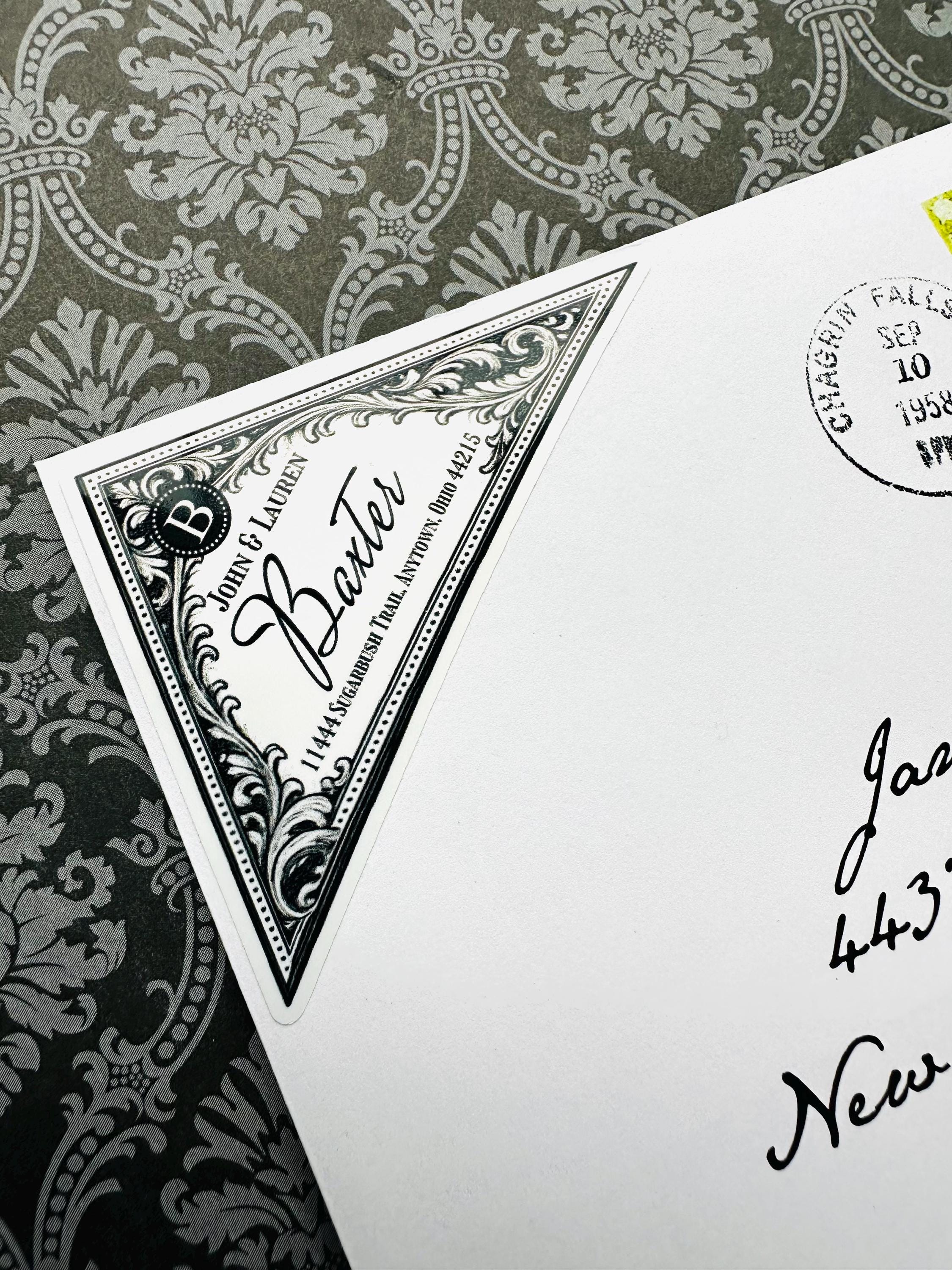 Heritage Style Return Address Labels, Victorian Triangle Return
