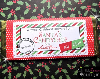 Envoltorios imprimibles para barras de chocolate navideñas, bricolaje, envoltorios de dulces navideños, envoltorios de barras de chocolate, para niños, ideas para rellenar medias navideñas de dulces, archivo digital