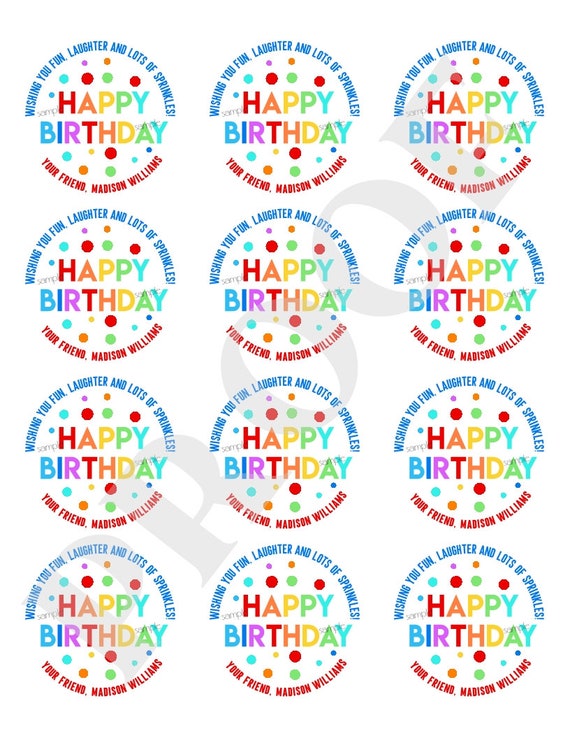 Country Prim Happy Birthday Stickers Labels Scrapbook Stickers Birthday  Favors