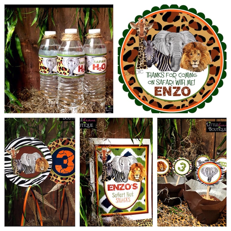 Personalized Jungle Safari Favor Bags Safari candy bags Zoo Etsy